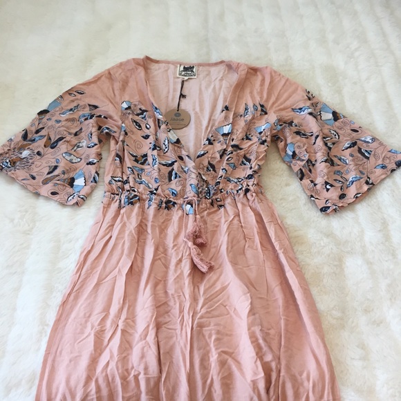 Boho Blush Floral Romper L NWT - Picture 3 of 8